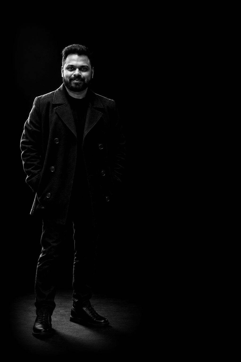 Adharna Kumar, black-and-white portrait